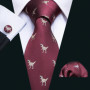 Brown Skull Fashion Men Tie Necktie Gravat Handkerchief Cufflinks Set Silk Ties For Men Suit Party Business Gift Barry.Wang