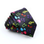 Musical Men's Skinny Tie Design Colorful Notes Printed Piano Key Smile Guitar Polyester 5cm Width Necktie Party Gift Accessory