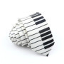 Musical Men's Skinny Tie Design Colorful Notes Printed Piano Key Smile Guitar Polyester 5cm Width Necktie Party Gift Accessory