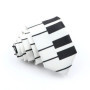 Musical Men's Skinny Tie Design Colorful Notes Printed Piano Key Smile Guitar Polyester 5cm Width Necktie Party Gift Accessory
