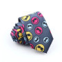 Musical Men's Skinny Tie Design Colorful Notes Printed Piano Key Smile Guitar Polyester 5cm Width Necktie Party Gift Accessory