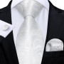 New Sliver Grey Plaid Striped Ties for Men 150cm Business Wedding Neck Tie Pocket Square Cufflinks Party Accessories