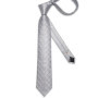New Sliver Grey Plaid Striped Ties for Men 150cm Business Wedding Neck Tie Pocket Square Cufflinks Party Accessories