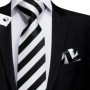 Hi-Tie Floral Black Solid New Design 2023 New Fashion Brand Tie for Men Wedding Party Necktie Handky Cufflinks Gift Wholesale
