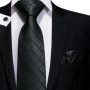Hi-Tie Floral Black Solid New Design 2023 New Fashion Brand Tie for Men Wedding Party Necktie Handky Cufflinks Gift Wholesale