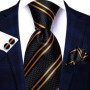 Hi-Tie Floral Black Solid New Design 2023 New Fashion Brand Tie for Men Wedding Party Necktie Handky Cufflinks Gift Wholesale