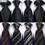 Hi-Tie Floral Black Solid New Design 2023 New Fashion Brand Tie for Men Wedding Party Necktie Handky Cufflinks Gift Wholesale