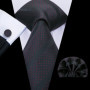 Hi-Tie Floral Black Solid New Design 2023 New Fashion Brand Tie for Men Wedding Party Necktie Handky Cufflinks Gift Wholesale