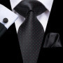 Hi-Tie Floral Black Solid New Design 2023 New Fashion Brand Tie for Men Wedding Party Necktie Handky Cufflinks Gift Wholesale