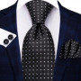 Hi-Tie Solid Hot Pink Mens Fashion Necktie Handkerchief Cufflink for Tuxedo Accessory Classic Luxury Tie for Man Wedding Party