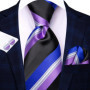 Hi-Tie Solid Hot Pink Mens Fashion Necktie Handkerchief Cufflink for Tuxedo Accessory Classic Luxury Tie for Man Wedding Party