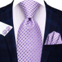 Hi-Tie Solid Hot Pink Mens Fashion Necktie Handkerchief Cufflink for Tuxedo Accessory Classic Luxury Tie for Man Wedding Party