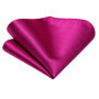 Hi-Tie Solid Hot Pink Mens Fashion Necktie Handkerchief Cufflink for Tuxedo Accessory Classic Luxury Tie for Man Wedding Party