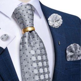 Grey Dot Plaid Striped Paisley Silk Ties for Men Business Wedding Party Men Groom Accessories Cravat Gift for Husband Wholesale