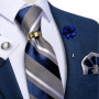 Pruple Red Blue Solid Men's Ties 8cm Wide Silk Neck Tie For Wedding Party Men Accessories Pocket Square Cufflinks Brooch Pin