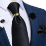 Pruple Red Blue Solid Men's Ties 8cm Wide Silk Neck Tie For Wedding Party Men Accessories Pocket Square Cufflinks Brooch Pin