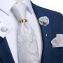 Pruple Red Blue Solid Men's Ties 8cm Wide Silk Neck Tie For Wedding Party Men Accessories Pocket Square Cufflinks Brooch Pin