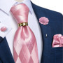 Pruple Red Blue Solid Men's Ties 8cm Wide Silk Neck Tie For Wedding Party Men Accessories Pocket Square Cufflinks Brooch Pin