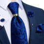 Pruple Red Blue Solid Men's Ties 8cm Wide Silk Neck Tie For Wedding Party Men Accessories Pocket Square Cufflinks Brooch Pin