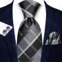 Hi-Tie Mens Necktie Luxury Orange Blue Novelty Wedding Tie For Men Hanky Cufflink Gift Tie Set Business Party Dropshipping