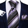 Hi-Tie Mens Necktie Luxury Orange Blue Novelty Wedding Tie For Men Hanky Cufflink Gift Tie Set Business Party Dropshipping