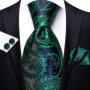 Hi-Tie Mens Necktie Luxury Orange Blue Novelty Wedding Tie For Men Hanky Cufflink Gift Tie Set Business Party Dropshipping
