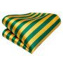 Hi-Tie Yellow Green Striped Silk Wedding Tie For Men Fashion Design Handky Cufflink Set For Men Necktie Business Party Dropship
