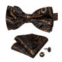 Man Pre-tied Bowtie Classic Wedding Bow Tie for Men Cufflinks Set for Party Striped Knot Butterfly Gift Man's Accessories