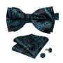 Man Pre-tied Bowtie Classic Wedding Bow Tie for Men Cufflinks Set for Party Striped Knot Butterfly Gift Man's Accessories