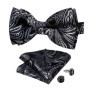 Man Pre-tied Bowtie Classic Wedding Bow Tie for Men Cufflinks Set for Party Striped Knot Butterfly Gift Man's Accessories