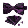 Man Pre-tied Bowtie Classic Wedding Bow Tie for Men Cufflinks Set for Party Striped Knot Butterfly Gift Man's Accessories