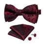 Man Pre-tied Bowtie Classic Wedding Bow Tie for Men Cufflinks Set for Party Striped Knot Butterfly Gift Man's Accessories
