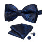 Man Pre-tied Bowtie Classic Wedding Bow Tie for Men Cufflinks Set for Party Striped Knot Butterfly Gift Man's Accessories