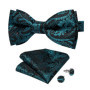 Man Pre-tied Bowtie Classic Wedding Bow Tie for Men Cufflinks Set for Party Striped Knot Butterfly Gift Man's Accessories