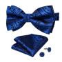 Man Pre-tied Bowtie Classic Wedding Bow Tie for Men Cufflinks Set for Party Striped Knot Butterfly Gift Man's Accessories