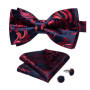 Man Pre-tied Bowtie Classic Wedding Bow Tie for Men Cufflinks Set for Party Striped Knot Butterfly Gift Man's Accessories