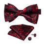 Man Pre-tied Bowtie Classic Wedding Bow Tie for Men Cufflinks Set for Party Striped Knot Butterfly Gift Man's Accessories
