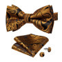 Man Pre-tied Bowtie Classic Wedding Bow Tie for Men Cufflinks Set for Party Striped Knot Butterfly Gift Man's Accessories