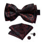 Man Pre-tied Bowtie Classic Wedding Bow Tie for Men Cufflinks Set for Party Striped Knot Butterfly Gift Man's Accessories