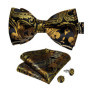 Man Pre-tied Bowtie Classic Wedding Bow Tie for Men Cufflinks Set for Party Striped Knot Butterfly Gift Man's Accessories