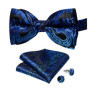 Man Pre-tied Bowtie Classic Wedding Bow Tie for Men Cufflinks Set for Party Striped Knot Butterfly Gift Man's Accessories