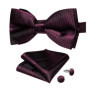 Man Pre-tied Bowtie Classic Wedding Bow Tie for Men Cufflinks Set for Party Striped Knot Butterfly Gift Man's Accessories