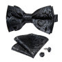 Man Pre-tied Bowtie Classic Wedding Bow Tie for Men Cufflinks Set for Party Striped Knot Butterfly Gift Man's Accessories