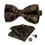 Man Pre-tied Bowtie Classic Wedding Bow Tie for Men Cufflinks Set for Party Striped Knot Butterfly Gift Man's Accessories