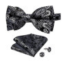 Man Pre-tied Bowtie Classic Wedding Bow Tie for Men Cufflinks Set for Party Striped Knot Butterfly Gift Man's Accessories