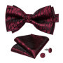 Man Pre-tied Bowtie Classic Wedding Bow Tie for Men Cufflinks Set for Party Striped Knot Butterfly Gift Man's Accessories