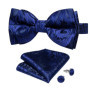 Man Pre-tied Bowtie Classic Wedding Bow Tie for Men Cufflinks Set for Party Striped Knot Butterfly Gift Man's Accessories