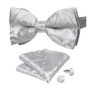 Man Pre-tied Bowtie Classic Wedding Bow Tie for Men Cufflinks Set for Party Striped Knot Butterfly Gift Man's Accessories