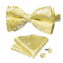 Man Pre-tied Bowtie Classic Wedding Bow Tie for Men Cufflinks Set for Party Striped Knot Butterfly Gift Man's Accessories