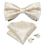 Man Pre-tied Bowtie Classic Wedding Bow Tie for Men Cufflinks Set for Party Striped Knot Butterfly Gift Man's Accessories